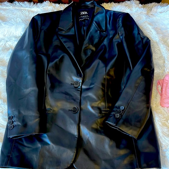 Zara Jackets & Blazers - Zara faux leather jacket